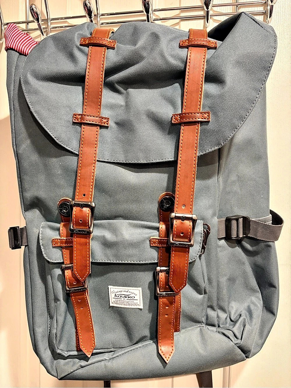 Kaukko Vintage Canvas Backpack Gray & Brown